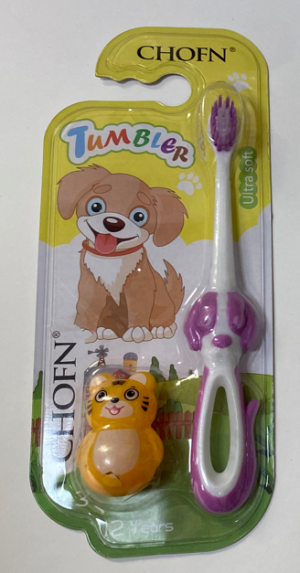 Детская зубная щетка Chofn Junior с ультрамягкой щетиной и игрушкой-присоской