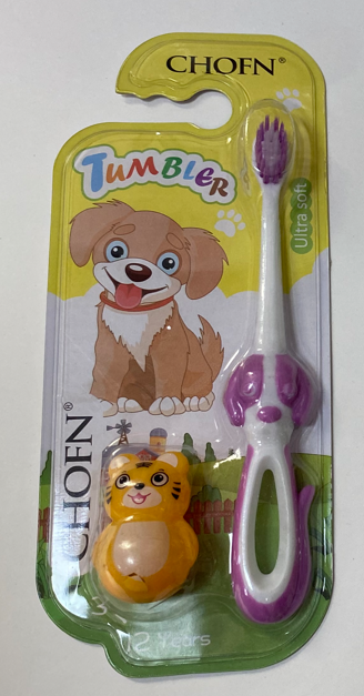 Детская зубная щетка Chofn Junior с ультрамягкой щетиной и игрушкой-присоской