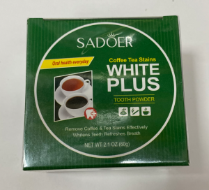 Отбеливающий зубной порошок 60гр Sadoer «Coffee Tea Stains White Plus»
