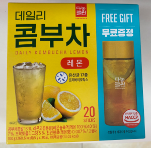 Чай Daily Kombucha Lemon фруктовый порошок 100 г + бутылка