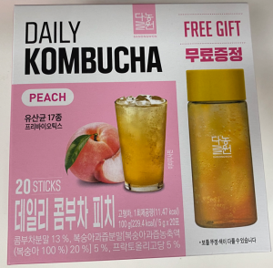 Чай Daily Kombucha Peach фруктовый порошок 100 г + бутылка
