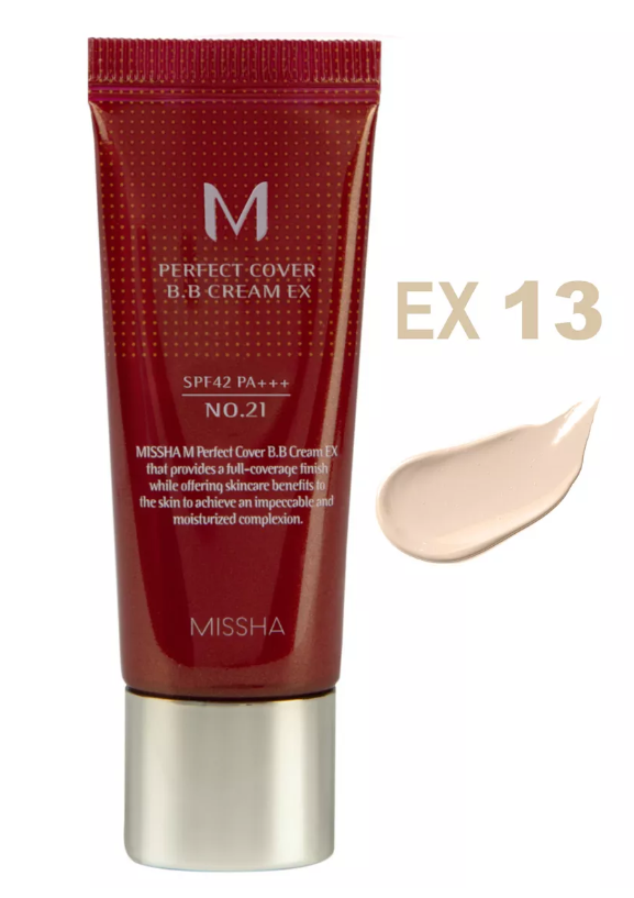 BB-крем тональный 20мл MISSHA M Perfect Cover EX в оттенке №13 SPF 42/PA+++