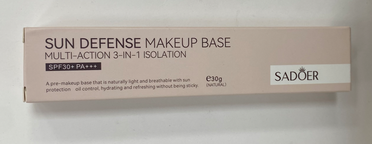 Фиолетовая база под макияж 30гр SADOER Sun Defense с SPF30+ PA+++