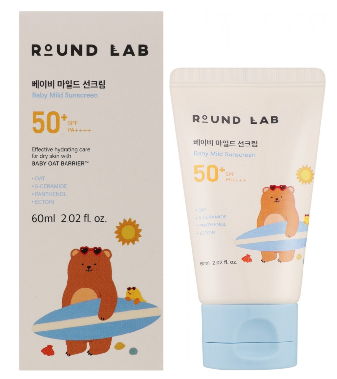 Детский солнцезащитный крем 60мл Round Lab Baby Mild Sunscreen SPF50+ PA++++