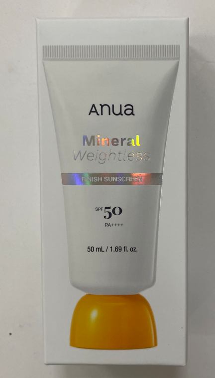 Солнцезащитный крем 50мл Anua Mineral Weightless Finish Sunscreen SPF 50+ PA++++