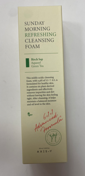 Увлажняющая пенка для умывания 120мл AXIS-Y Sunday Morning Refreshing Cleansing Foam