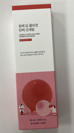 Солнцезащитная сыворотка для лица 50мл SPF 50+ PA++++Round Lab Camellia Deep Collagen Firming Sun Serum