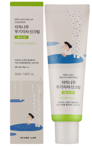 Солнцезащитный крем 50мл с березовым соком Round Lab Birch Juice Mild-Up Sunscreen SPF 50+ PA++++