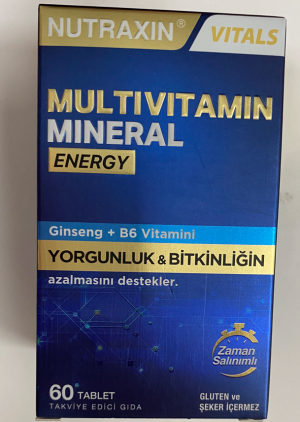 Комплекс витаминов и минералов с женьшенем для поддержки энергии Nutraxin Vitals Multivitamin Mineral Energy